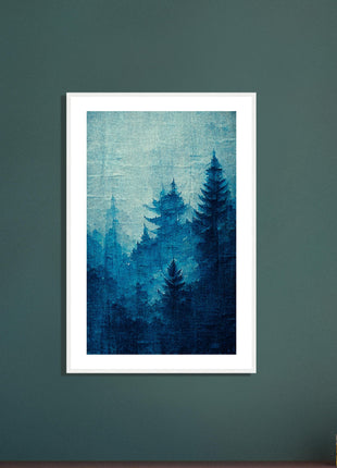 Affiche forêt bleue