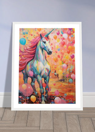 Colorful unicorn kids poster