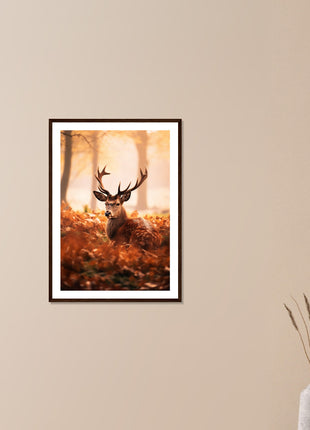 Hirsch im Herbst-Holz-Poster