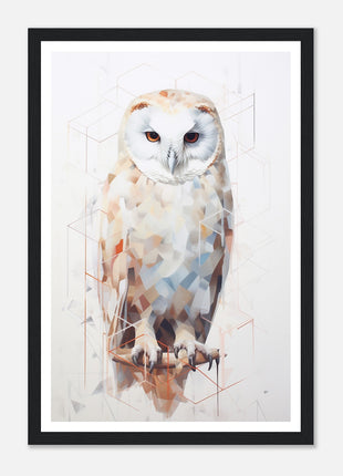 Geomagical Owl Poster : A Captivating Blend of Geometry and Nature