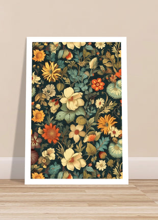 Affiche de motif de fleurs vintage