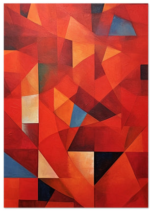 Red abstract geometric poster