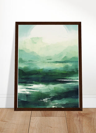 Green abstract sunrise landscape poster (part 2 of 3)