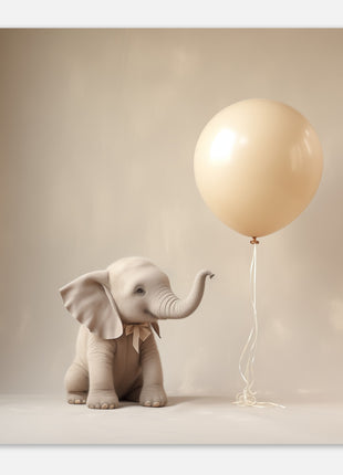 Baby elephant with balloon - Kids poster