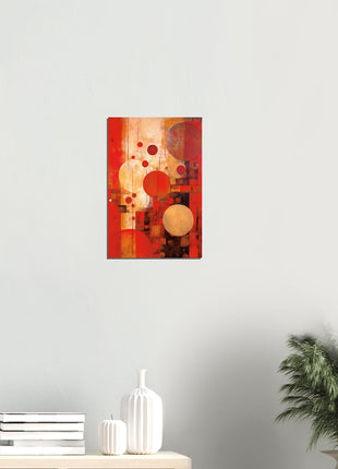 Rode abstracte poster