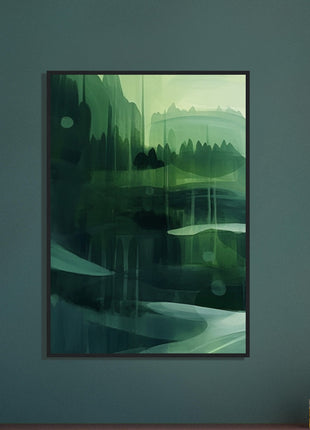 Green abstract landscape poster (Part 1 of 3)