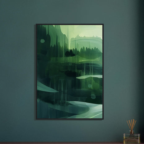 Green abstract landscape poster (Part 1 of 3)