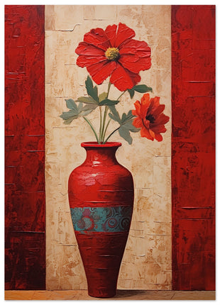 Magnifique affiche de fleurs rouges