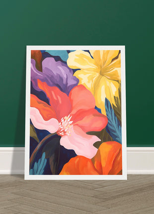 Retro flower poster