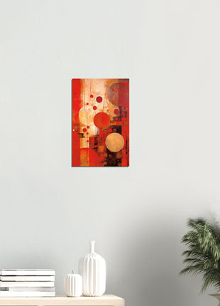 Rode abstracte poster