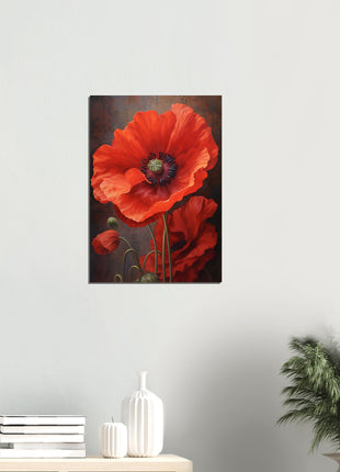 Red poppy flower poster