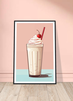 Vintage milkshake kitchen poster