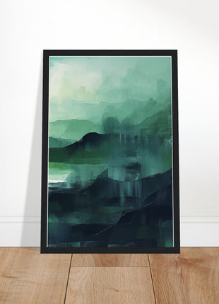 Green abstract sunrise landscape poster (part 3 of 3)