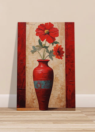 Magnifique affiche de fleurs rouges