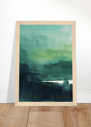 Green abstract sunrise landscape poster (part 1 of 3)