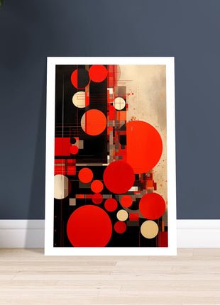 Rode abstracte poster