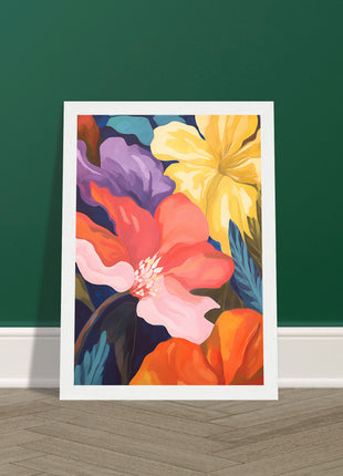 Retro flower poster