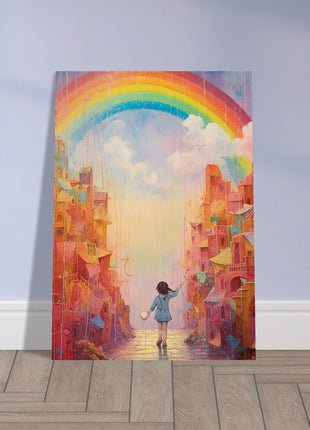 Rainbow city kids room poster