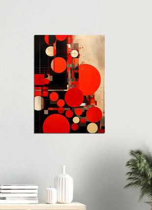 Red circular geometry poster