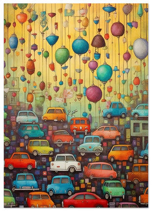 Cars and balloons poster