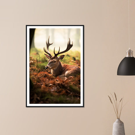 Deer in the woods poster