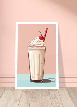 Vintage milkshake kitchen poster