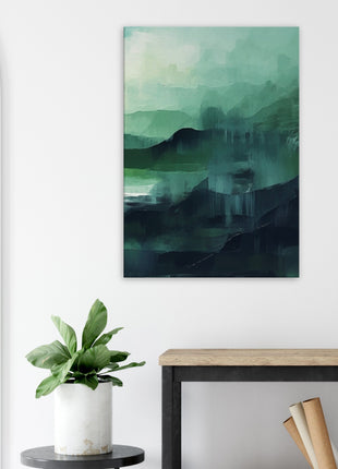 Green abstract sunrise landscape poster (part 3 of 3)