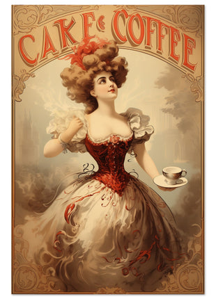 Affiche de cuisine vintage Cake & Coffee