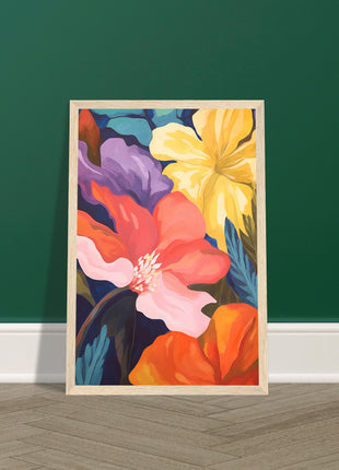 Retro flower poster