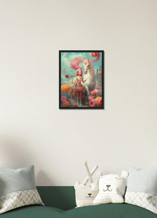 Girl with her unicorn poster