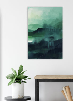 Green abstract sunrise landscape poster (part 3 of 3)