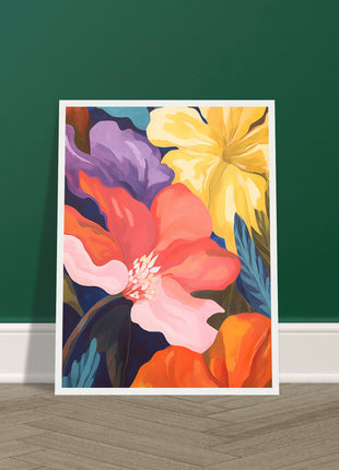 Retro flower poster