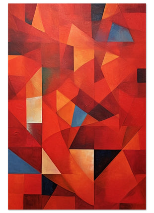 Red abstract geometric poster