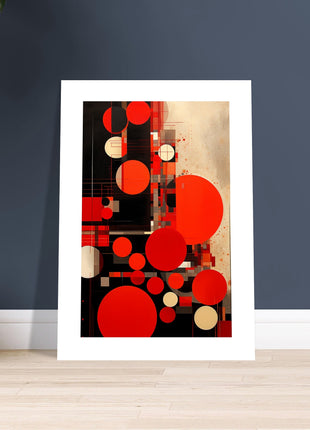 Rode abstracte poster