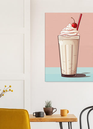 Vintage milkshake kitchen poster