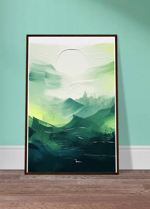 Abstract green painted landscape print (part 2 of 3)