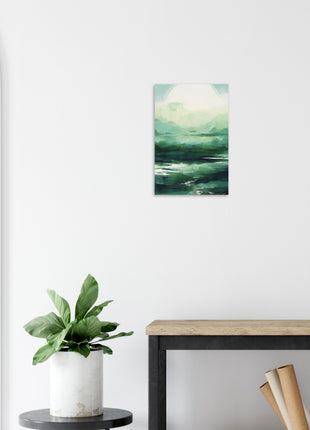 Green abstract sunrise landscape poster (part 2 of 3)