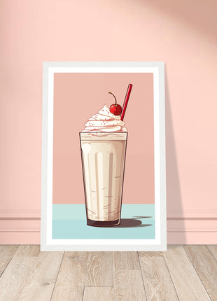 Vintage milkshake kitchen poster