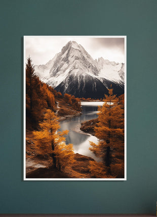 Fall mountain landscape poster