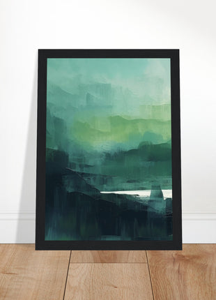 Green abstract sunrise landscape poster (part 1 of 3)