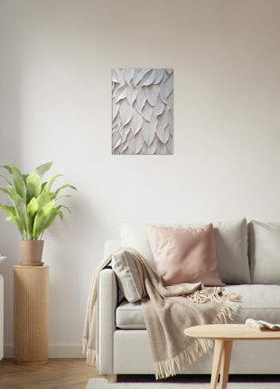 White 3D leaves poster