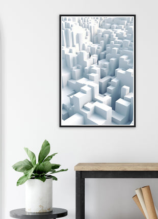 Lost in geometry: white wall art poster