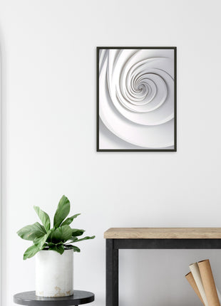 White swirl spiral modern poster