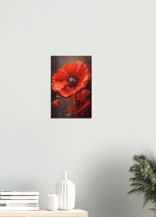 Red poppy flower poster