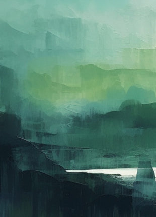 Green abstract sunrise landscape poster (part 1 of 3)