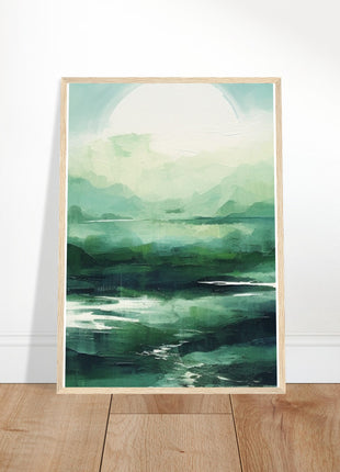 Green abstract sunrise landscape poster (part 2 of 3)