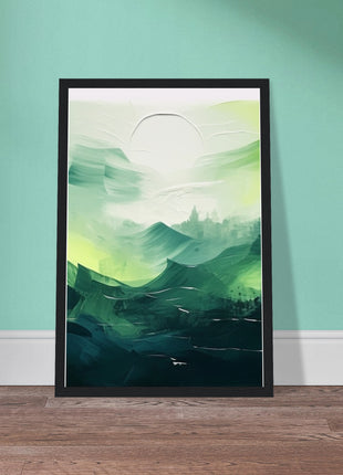 Abstract green painted landscape print (part 2 of 3)