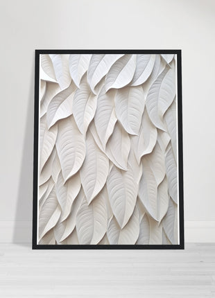 White 3D leaves poster