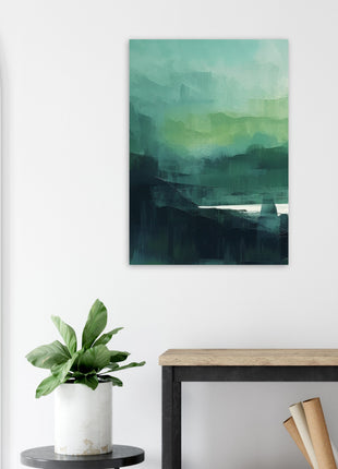 Green abstract sunrise landscape poster (part 1 of 3)