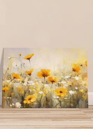 Yellow field of flowers poster